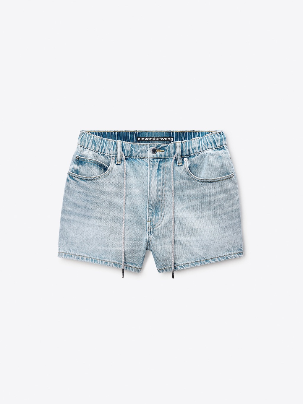 Alexander Wang Marathon Short With Crystal Drawcord In Light Bleach, Nwt